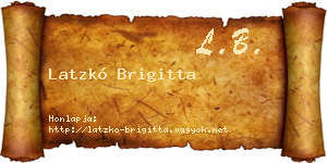Latzkó Brigitta névjegykártya